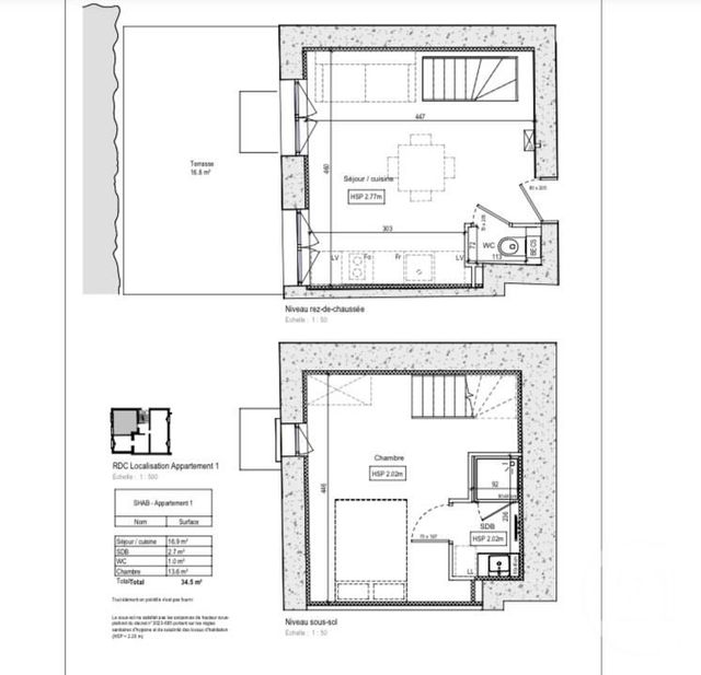 Appartement F2 à vendre - 2 pièces - 34,20 m2 - Lyon - 69008 - RHONE-ALPES