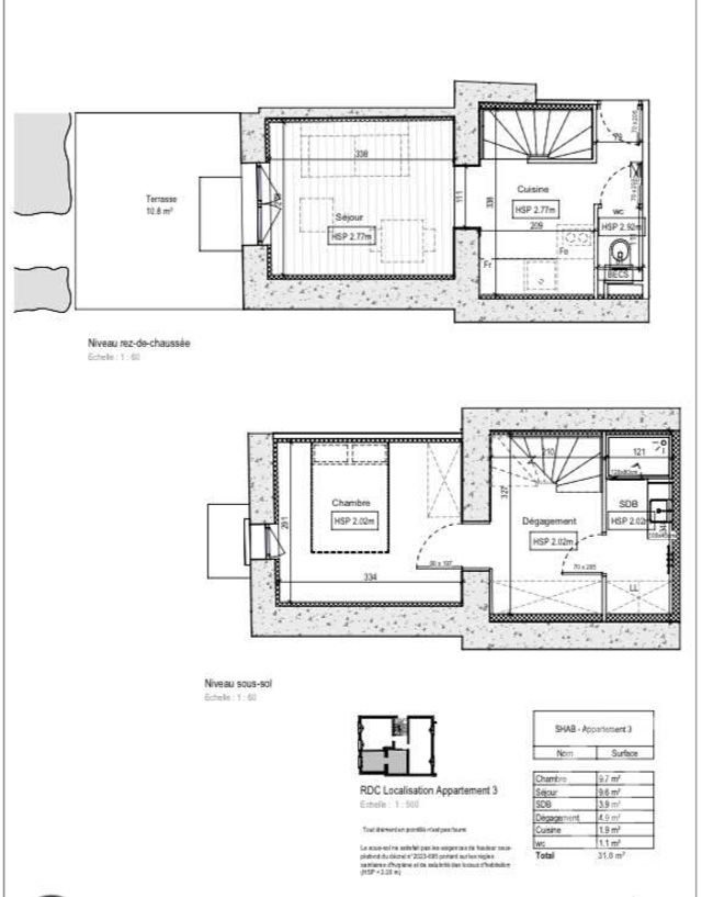 Appartement F2 à vendre - 2 pièces - 31 m2 - Lyon - 69008 - RHONE-ALPES